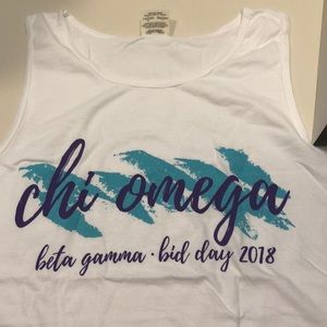 Chi Omega beta gamma bid day tank